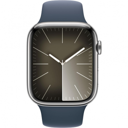 Apple Watch Series 9 GPS + Cellular 45mm Silver Stainless Steel Sport Band S/M - Storm Blue EU