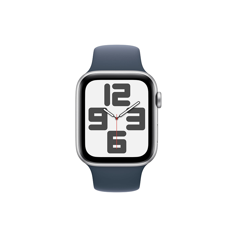 Apple Watch SE (2023) GPS 44mm Silver Aluminium Case Sport Band M/L - Storm Blue EU