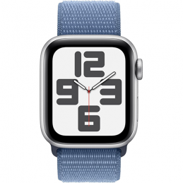 Apple Watch SE (2023) GPS 40mm Silver Aluminium Case Sport Loop - Winter Blue EU