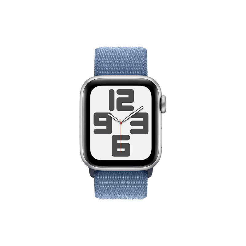 Apple Watch SE (2023) GPS 40mm Silver Aluminium Case Sport Loop - Winter Blue EU