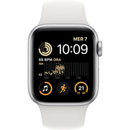 Apple Watch SE 2022 GPS 40mm Silver Aluminum Case Sport Band - White EU