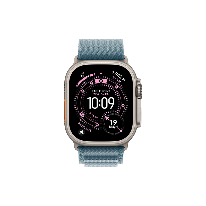 Apple Watch Ultra 3 (2025) 5G 49mm Natural Titanium Case Alpine Loop M - Light Blue EU