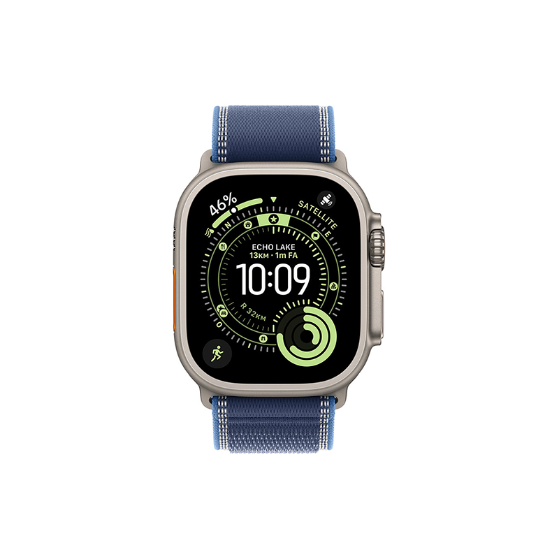 Apple Watch Ultra 3 (2025) 5G 49mm Natural Titanium Case Trail Loop S/M - Blue/Bright Blue EU